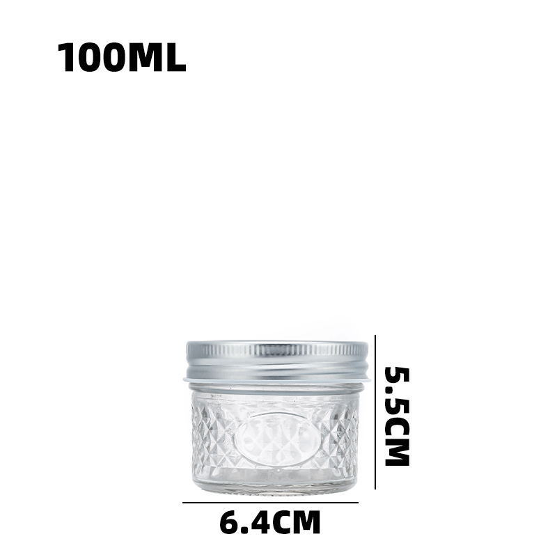 100ml 200ml 250ml 350ml 500ml 650ml Diamond Mason Jars Pickle Jars