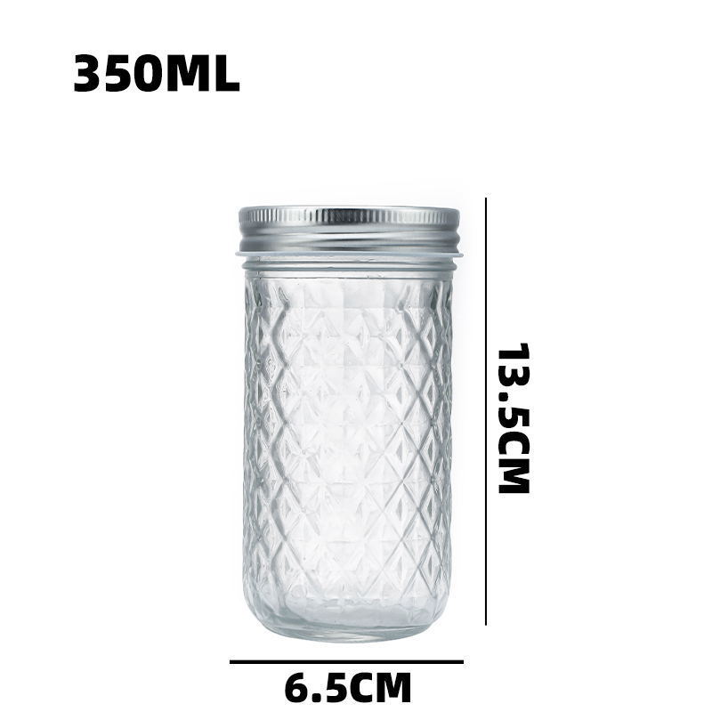 100ml 200ml 250ml 350ml 500ml 650ml Diamond Mason Jars Pickle Jars
