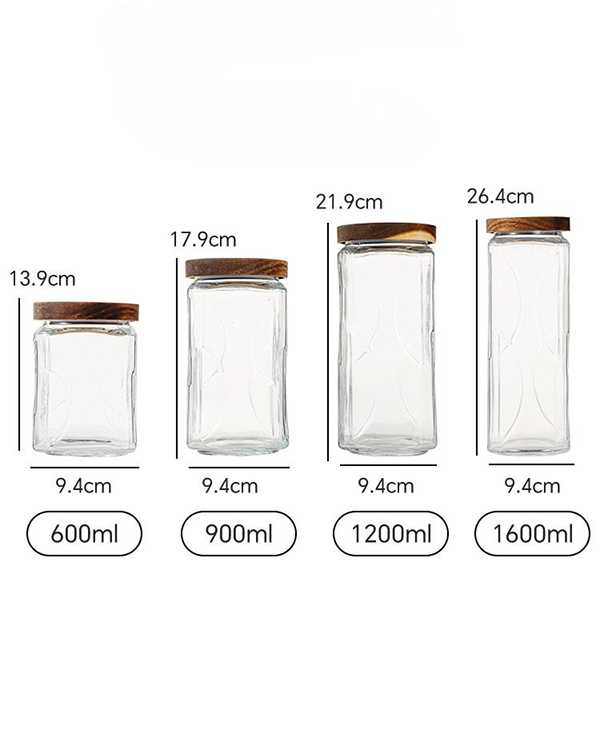 600ml 900ml 1000ml 1200ml 1500ml 2000ml Crescent-Shaped Storage Jars