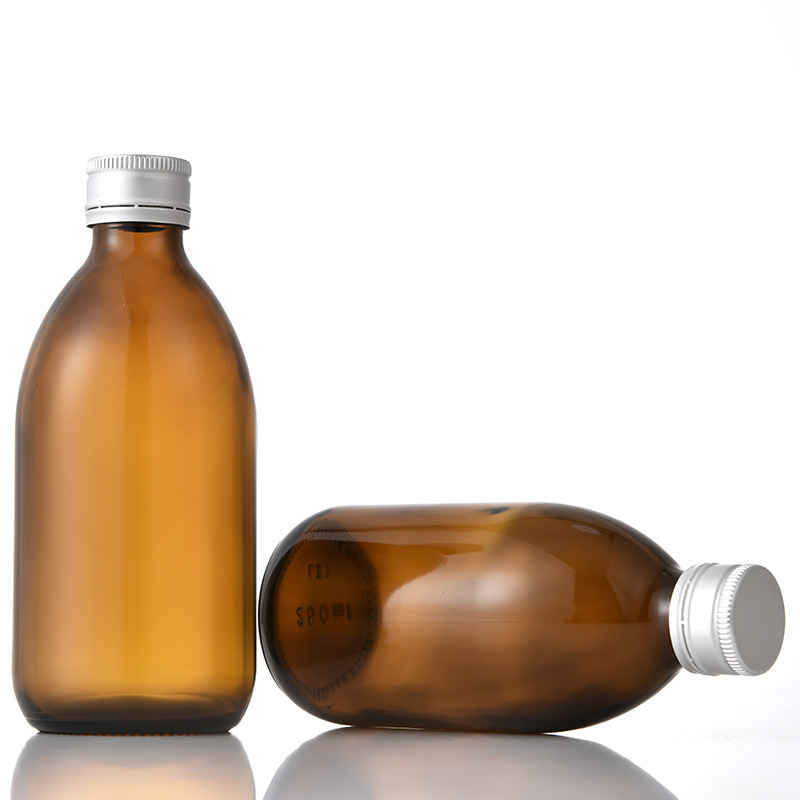  30ml 60ml 100ml 125ml 150ml  200ml  250ml 300ml 500ml Cylindrical glass Tea-colored Syrup Bottles